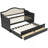 Daybed With Trundle And 2 Storage Drawers, Wooden Daybed With Upholstered Button Tufted Backrest For Living Room, Bedroom, Guest Room-794010212