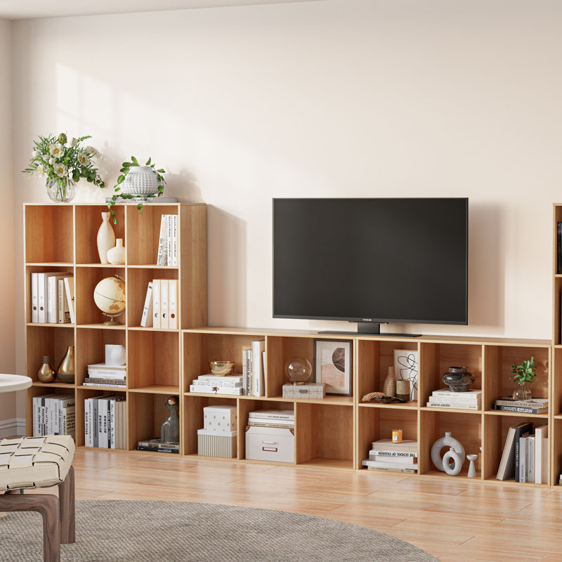 Bibliothèque moderne à 12 compartiments avec 3 niveaux de rangement