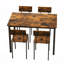 Ensemble de 5 pièces de mobilier de salle à manger moderne en métal et en bois pour 4 personnes, chaises de table de salle à manger