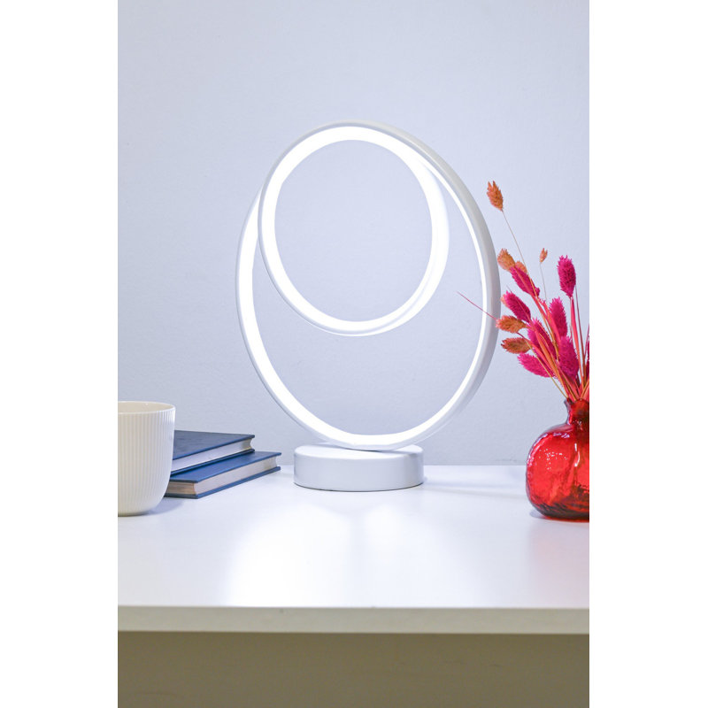 Modern Table Lamp, White Aluminum Body, 13.0 x 4.7 x 13.8 inches | 100% Electrostatic Coated Aluminium & Iron Base (4.7 in Diameter) | Energy Efficient, A+ Rating, 20,000+ Hour Lifespan, Stylish & Functional Lighting