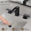 Robinet de salle de bain surdimensionné à 3 trous et 2 poignées avec drain-111854782