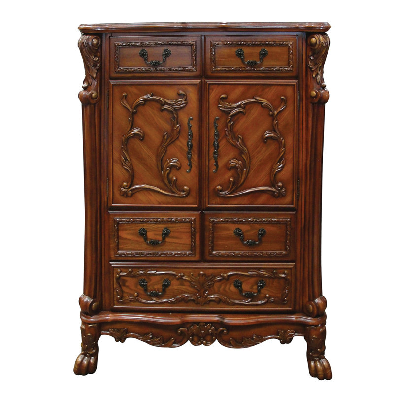 Commode à cinq tiroirs, Chêne cerise