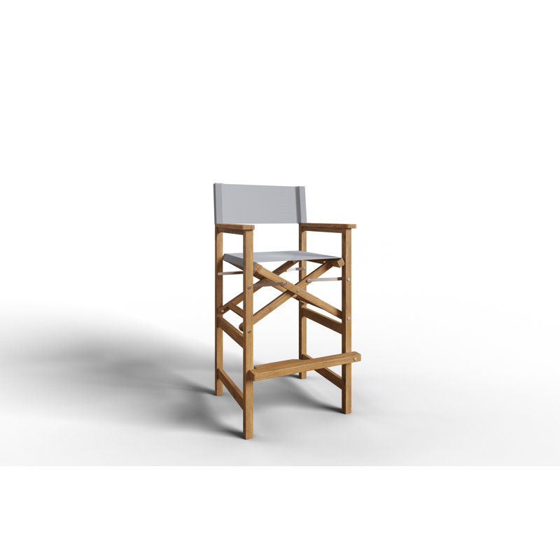 Chaise de salle à manger d'extérieur en bois Nawaal, Bois naturel / blanc