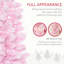Arbre de Noël artificiel enneigé 6 pi avec forme de crayon, branches de pin réalistes, lumières DEL blanc chaud, ouverture automatique, rose et blanc