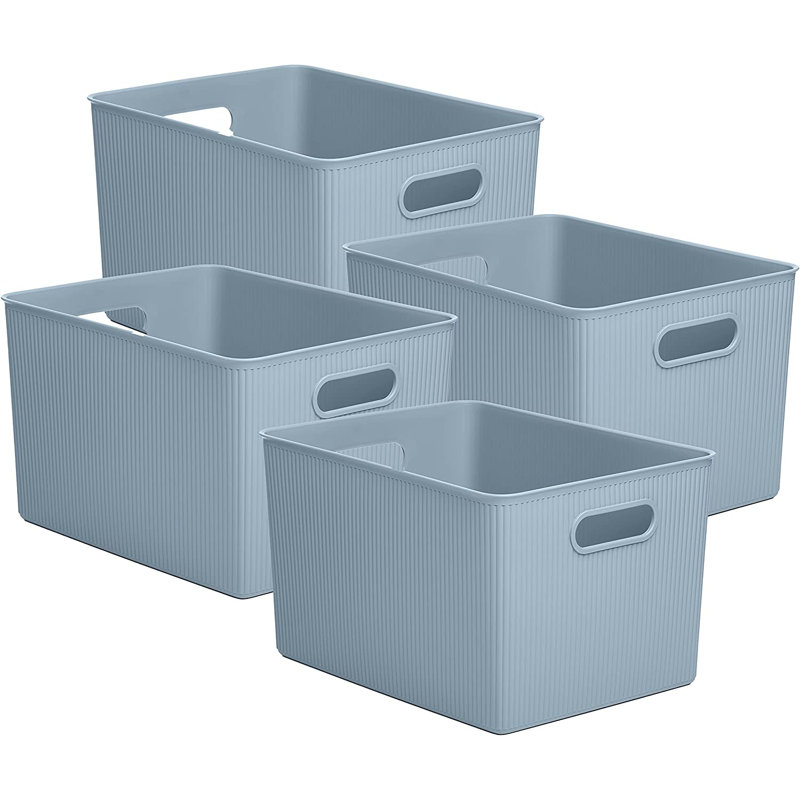 Panier en plastique nervuré, 4, Pierre bleue