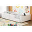 Lit simple tapissier avec garde-corps robuste et charge de type C - plateforme blanche