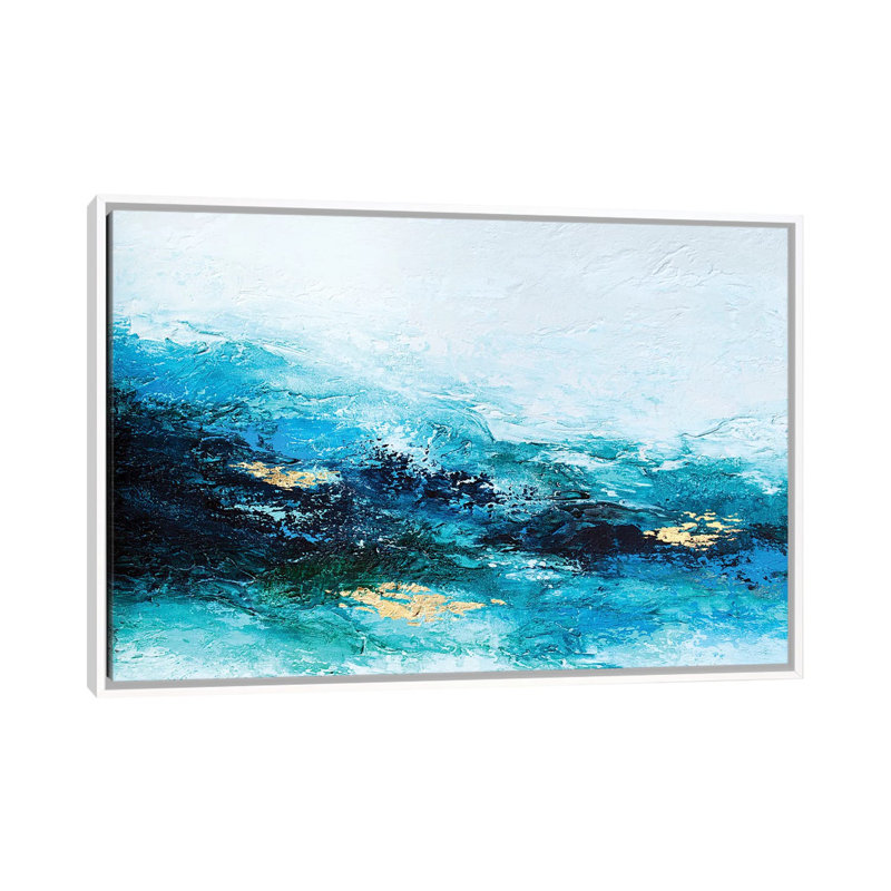 «Flourish Wave» par Spell rebond Fine Art - impression d'art graphique, 26" H x 40" W x1.5" D, White Frame, Pas de tapis