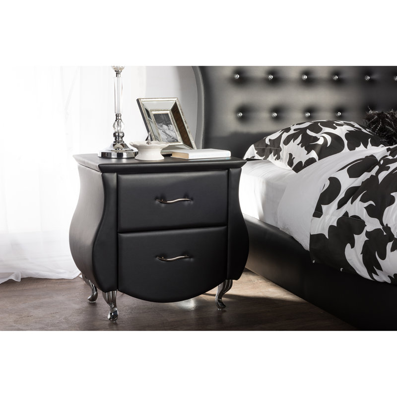 Mersudin 25.16'' W Nightstand, Black