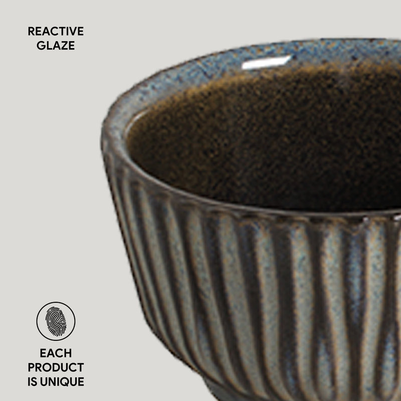 Titane Linhas Ramekin 5,75 oz en grès céramique - Va au micro-ondes, au four et au lave-vaisselle, par Porto Brasil