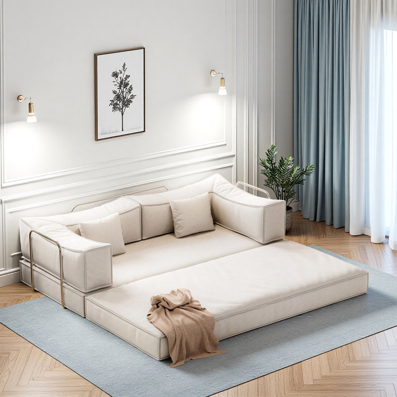 Boneless 78.8inch Modular Compression Sofa, White