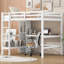 Lit mezzanine double avec tablettes multifonctionnelles et bureau sous le lit-1997130134