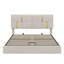 Grand lit plateforme tapissier en tissu avec mécanisme de rangement à levage hydraulique-522757696