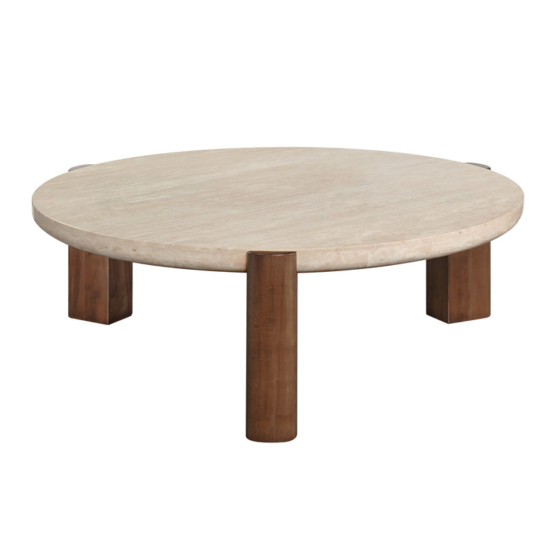Leonardo Travertine Top Coffee Table
