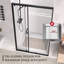 Porte de douche coulissante encadrée l 48 po x H 76 po, verre trempé transparent de 5/16 po (8 mm) avec revêtement facile à nettoyer-125212749