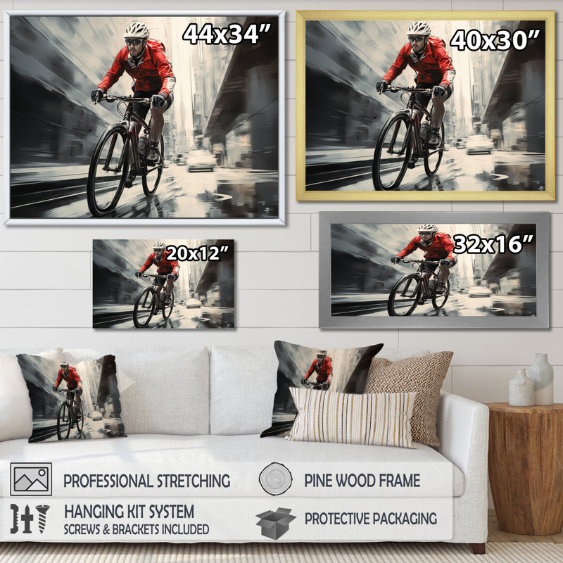 Pédale de bicyclette Power II - imprimé, H 24 po x l 32 po x P 1 po, Cadre flottant doré