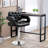 Upholstered Adjustable Height Counter Stool with Metal Frame