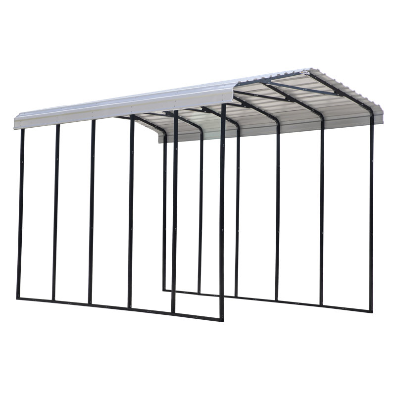Galvanized Steel Rv Carport, 14X24X14, Eggshell