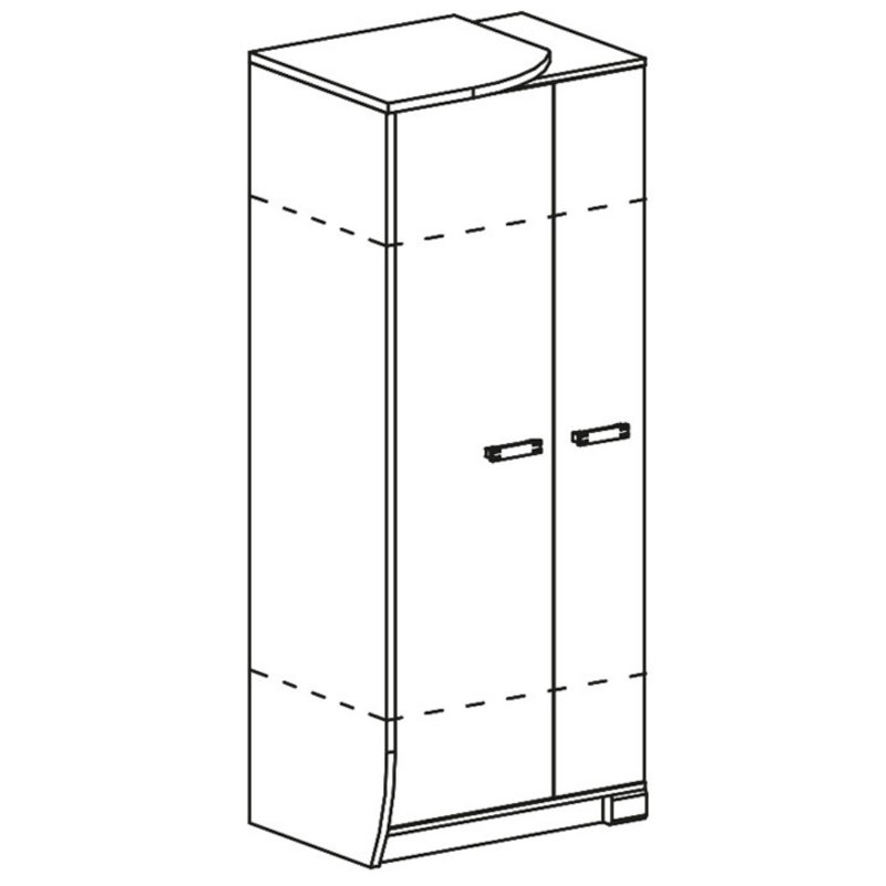 Edeltraudt 2 Door Solid + Manufactured Wood Wardrobe