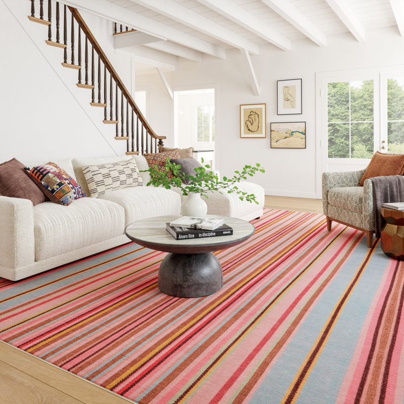 Jamaica Stripe Machine Printed Washable Rug, Rectangle 7'6" x 9'6"