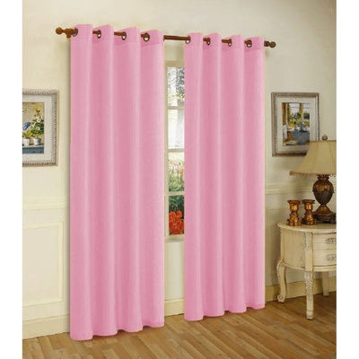  Solid Semi-Sheer Grommet Curtain Panels
