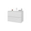 Meuble-lavabo flottant avec deux tiroirs et lavabo Smoot, blanc-1932326210