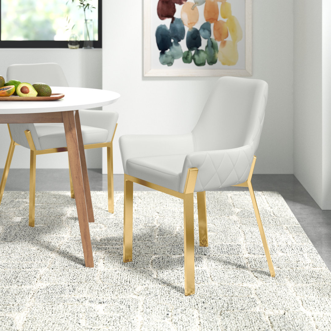 Pangea Home Hudson Tufted Upholstered Arm Chair - Dining Chairs Set of 2 – Modern Upholstered Accent Chairs for Kitchen, Dining Room, Living, or Breakfast  (Set of 2) Willa Arlo™ Interiors Leg 