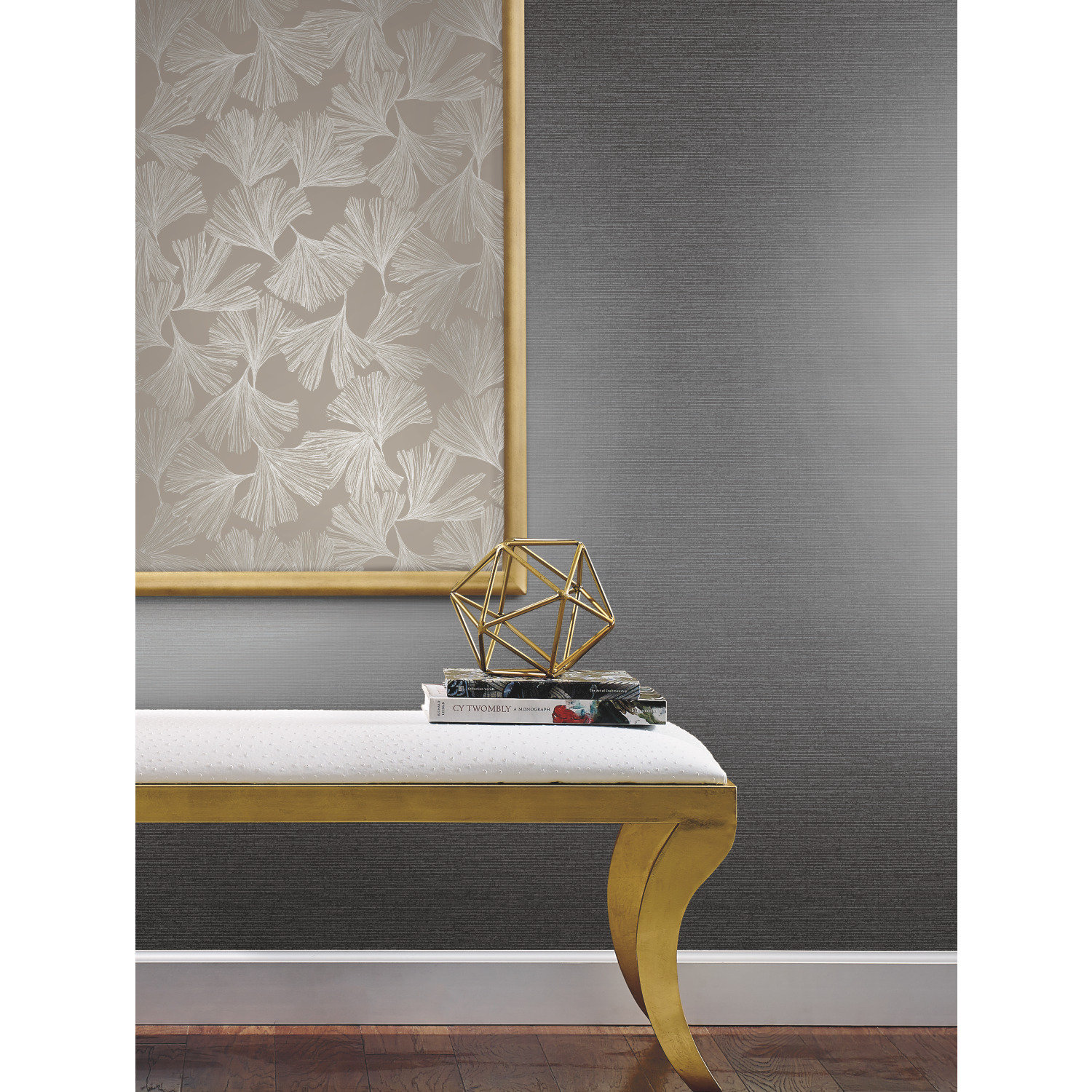 Almerton Modern Floral Wallpaper, Silver