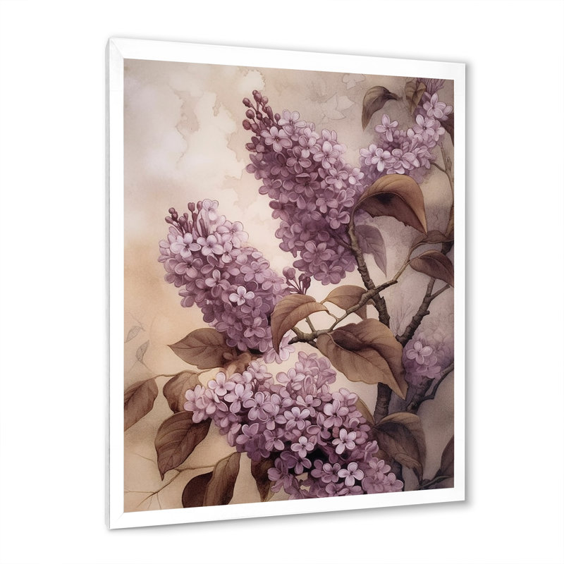 Lilas mauves parfumés III, H 44 po x l 34 po x P 1,5 po, Cadre photo blanc