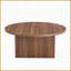 Table basse ronde en bois aggloméré au fini noyer pour le salon, facile à nettoyer et amp; Assemblage rapide