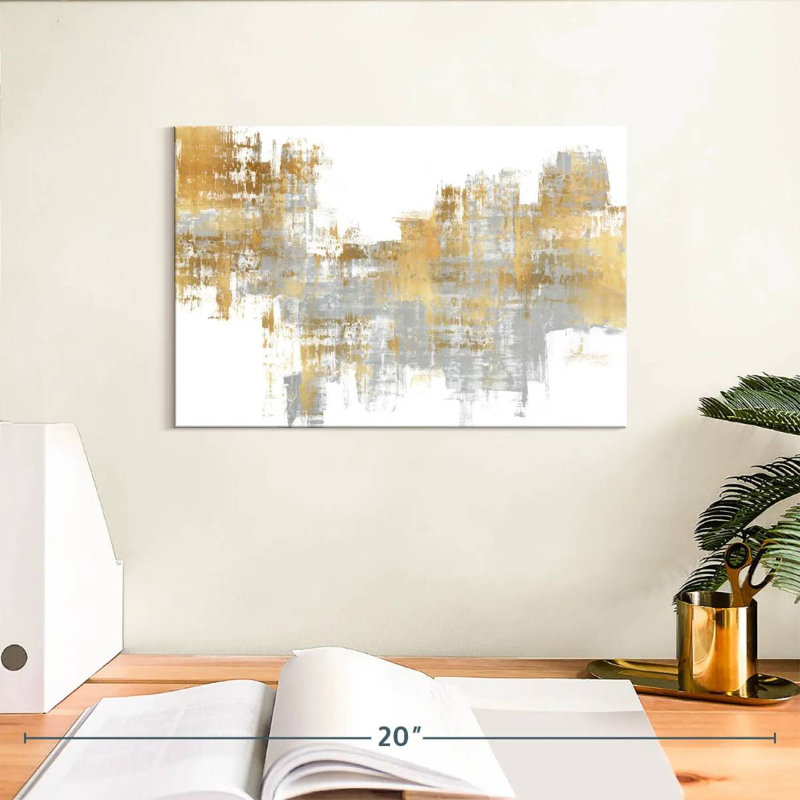 Avery Dynamic Gold On Grey I, 8" H x 12" W