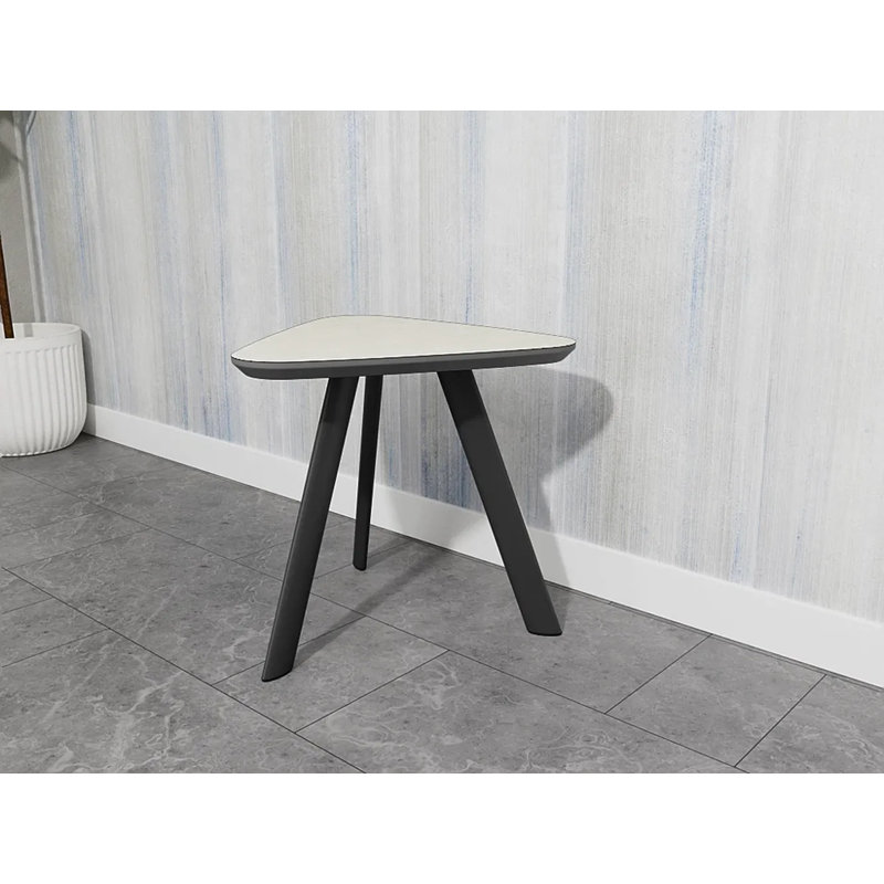 Table de bout Darsey Lounge, Gris anthracite, Sergé blanc