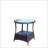 Stylish Round Wicker Coffee Table With Clear Tempered Glass Top For Outdoor Patio Use