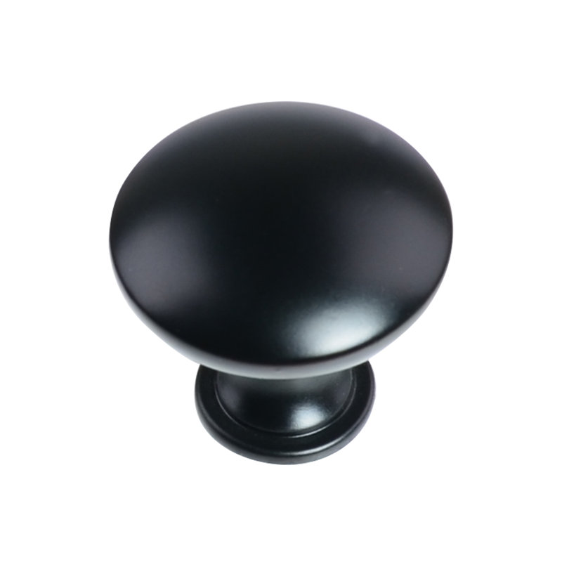 Flat Black Modern Round Cabinet Knob 25-Pack