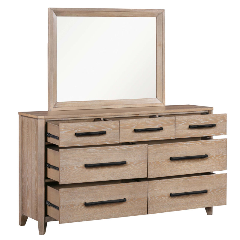 Queen Bed With Dresser And Mirror, Queen, 3 Pcs: Bed, Dresser, Mirror
