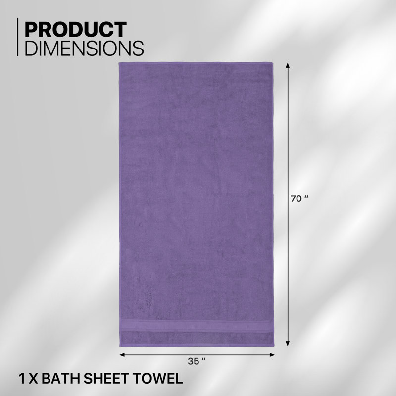 Oversized Bath Sheet 35" x 70", 100% Cotton Bath Towel, Soft, Highly Absorbent and Quick Drying Towel, Mauve clair