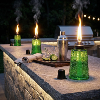 Citronella Oil Table Top Tiki Torches for Outdoor Patio