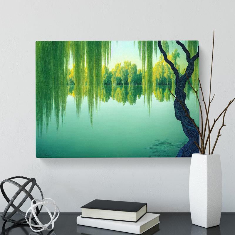 Ethereal Weeping Willow Trees - Wrapped Canvas, 50cm H x 76cm W x 3cm D