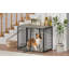 Meuble élégant pour cage de chien avec 3 portes, parfait pour les chiens de grande et moyenne taille, alliant confort et durabilité.-1969119681