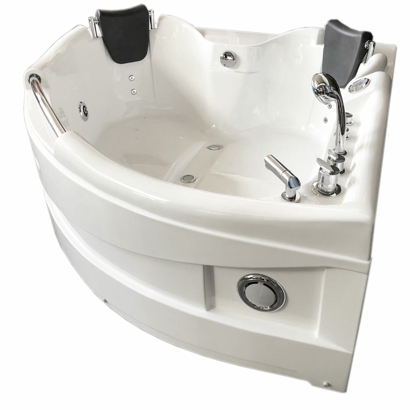 71'' Corner Whirlpool Tub Air Jet Massage Bathtub with Hand Shower and –  Giving Tree