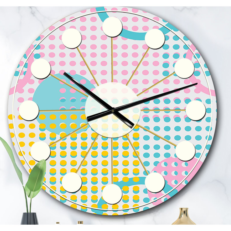 Horloge murale circulaire Mid-Century, Surdimensionné