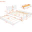 Grand lit plateforme avec lit gigogne simple TG et 2 tiroirs de rangement spacieux en blanc - Rehaussez le style de votre chambre-334417121