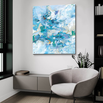 Art mural en verre acrylique "Exuant Summer Blue" par Danhui Nai
