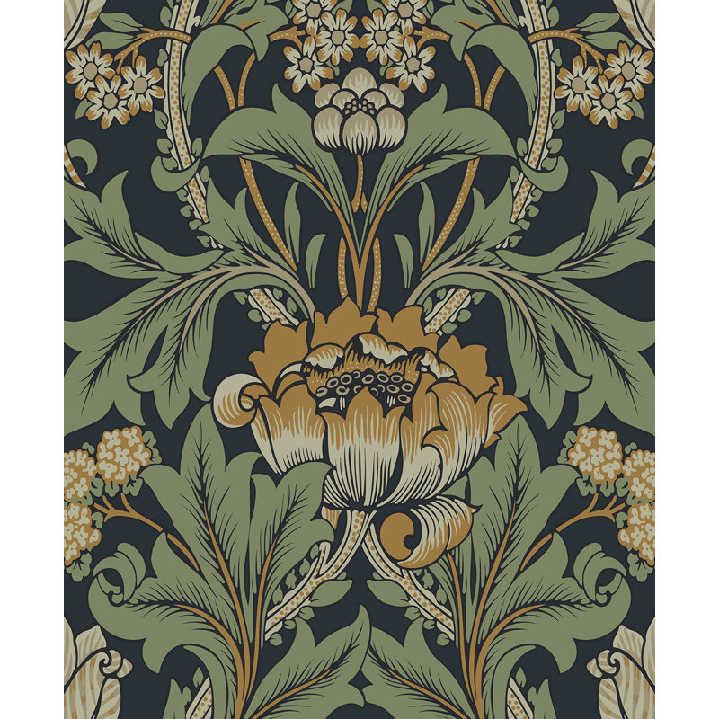 Rouleau floral Chelly, Or