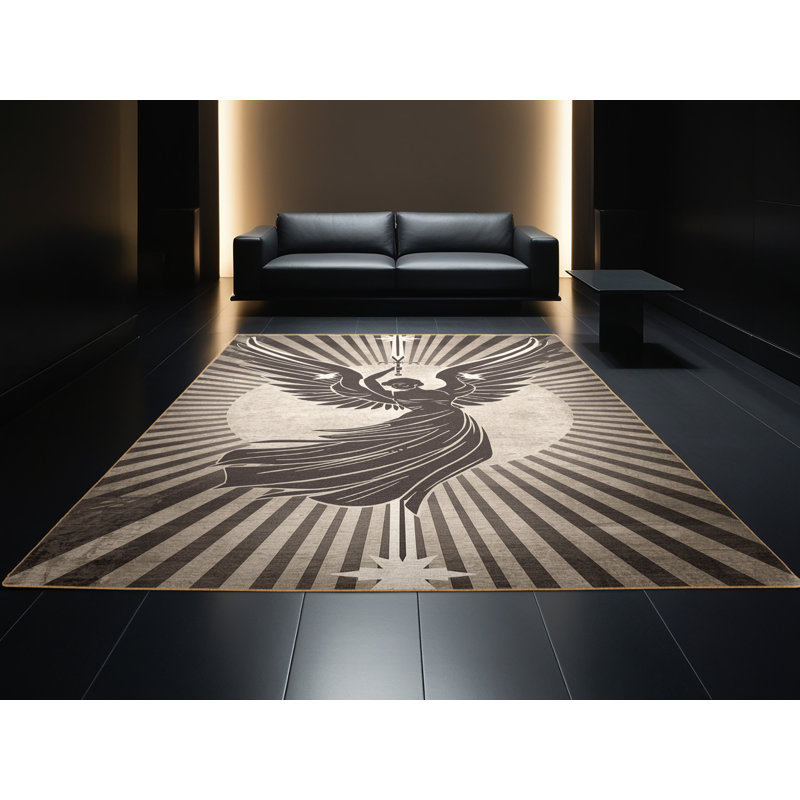 Tapis moelleux doux et moelleux Durfee Angelic Warrior Sword, 2 x 3