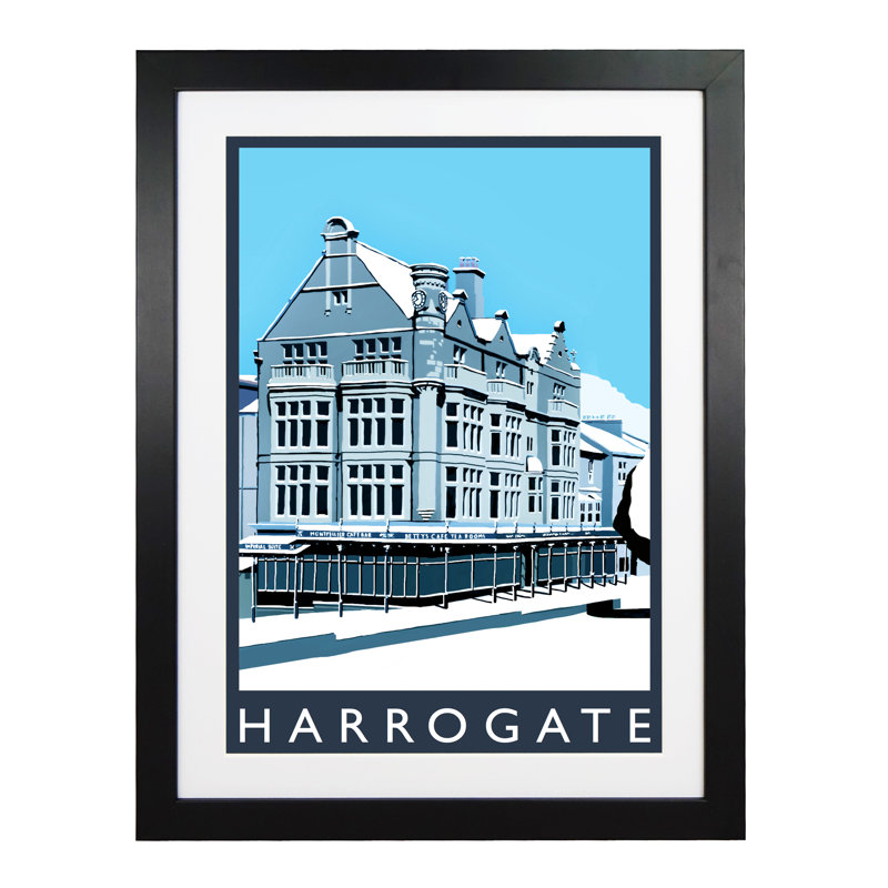 Harrogate in Snow 1 Piece Wall Art, 54 cm H x 44 cm W x 2.2 cm D, Black Wood Frame