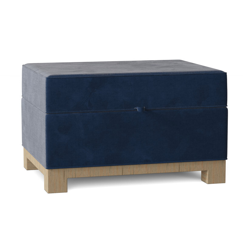 Repose-pieds rectangulaire avec rangement Brandes, Marine Bella, Acajou