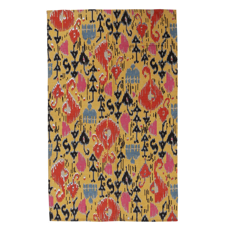 Flatweave Wool Ikat Area Rug in Multi