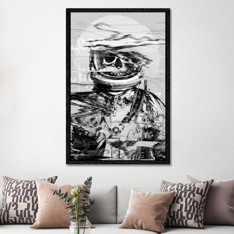 Astro Skull by Nicebleed - Print on Canvas, 152.5 cm H x 101.5 cm W, Black Framed