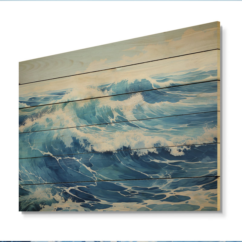 Blue Ocean Sapphire Infinity The Ocen I sur impression sur bois, H 24 po x l 32 po x P 0,78 po