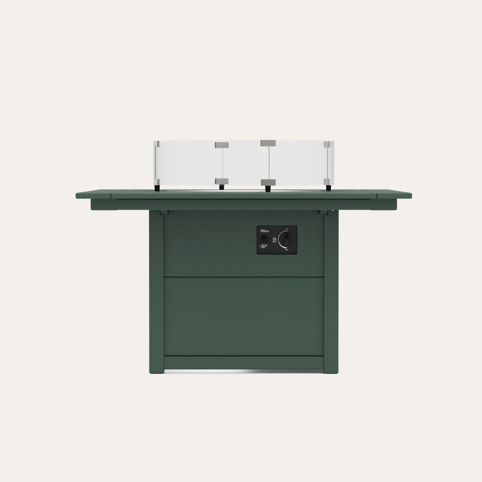 POLYWOOD® Square 42" Fire Pit Table, Green
